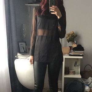 Black sheer blouse